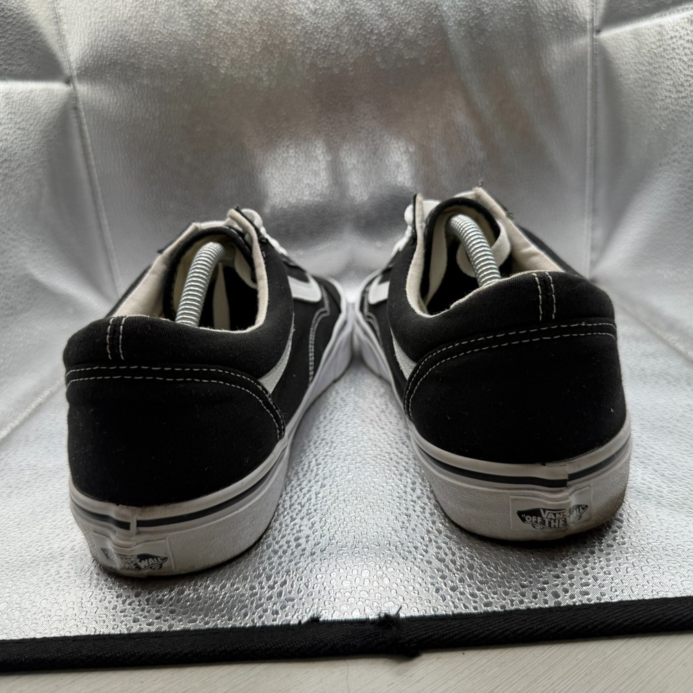 Size 11.5 Vans Old Skool Black True White Mens Lace Up Skate Sneakers 721565 - Picture 8 of 11